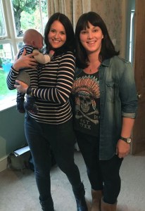 Logan, me and Rosie... And yes, Logan and I are wearing matching outfits