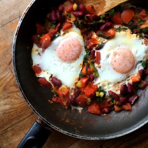 Spicy Bean & Tomato Eggs