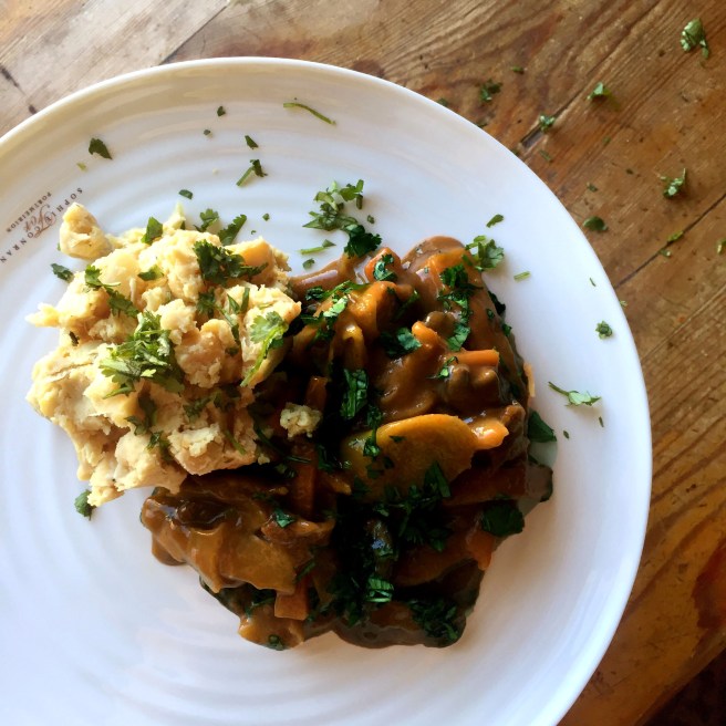 Leek & Mushroom Breton with Chickpea Mash