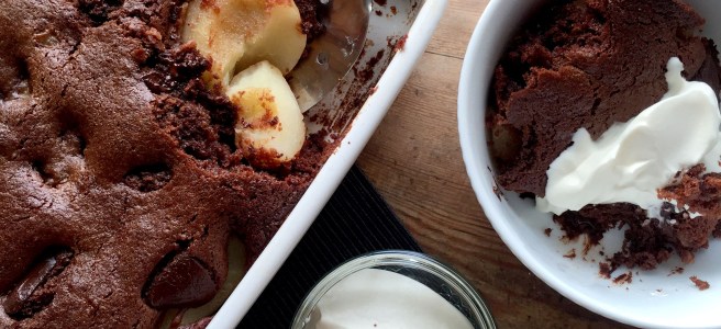 Cardamom, Chocolate & Pear Pudding