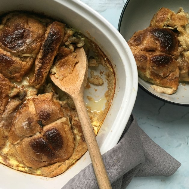 Hot cross bun pudding