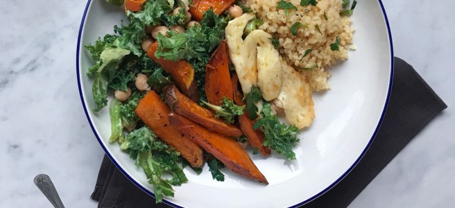 Kale, sweet potato & tahini bowl 