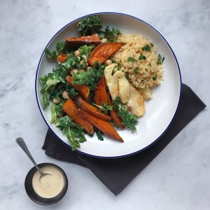 Kale, sweet potato & tahini bowl 