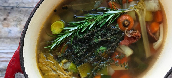 Homemade vegetable stock